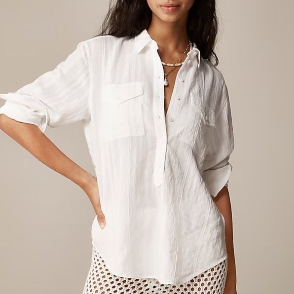 J crew Textured popover top - Picture 1 of 6
